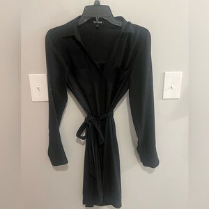 Elegant Black Button-Up Dress